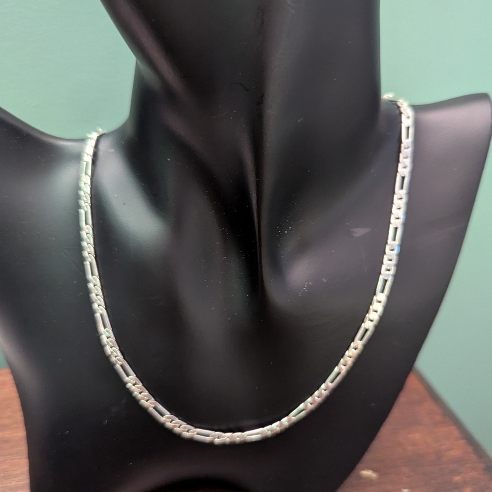⛓️ Vintage Figaro Silver Chain Necklace 8.5" Unisex